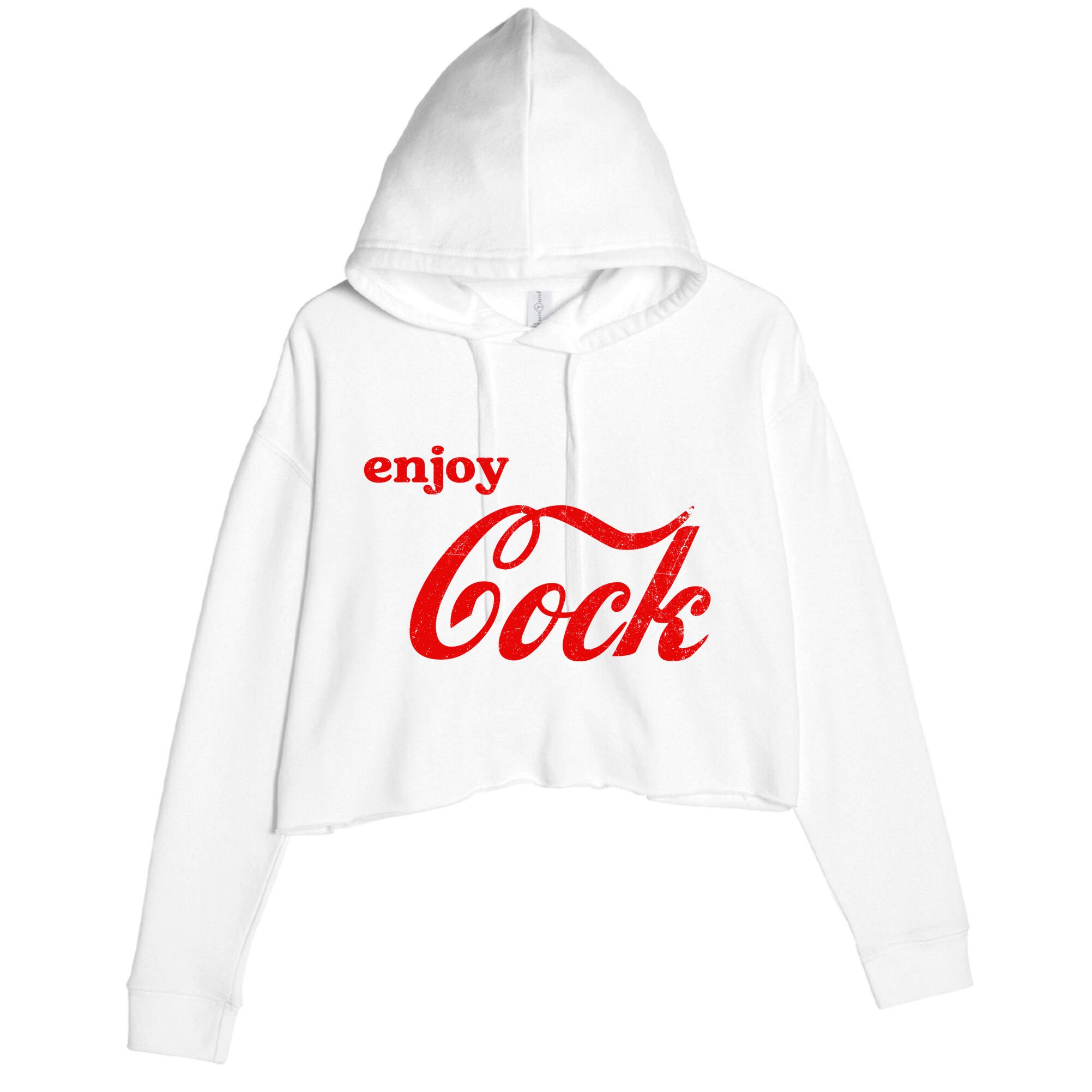 Enjoy Cock Funny Parody Logo Gift Crop Fleece Hoodie