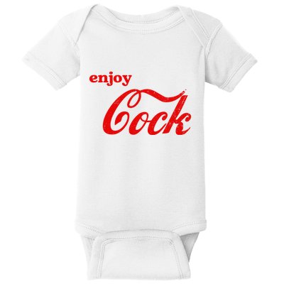 Enjoy Cock Funny Parody Logo Gift Baby Bodysuit