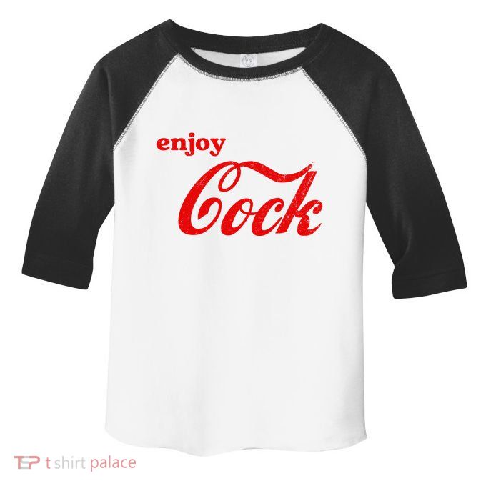 Enjoy Cock Funny Parody Logo Gift Toddler Fine Jersey T-Shirt