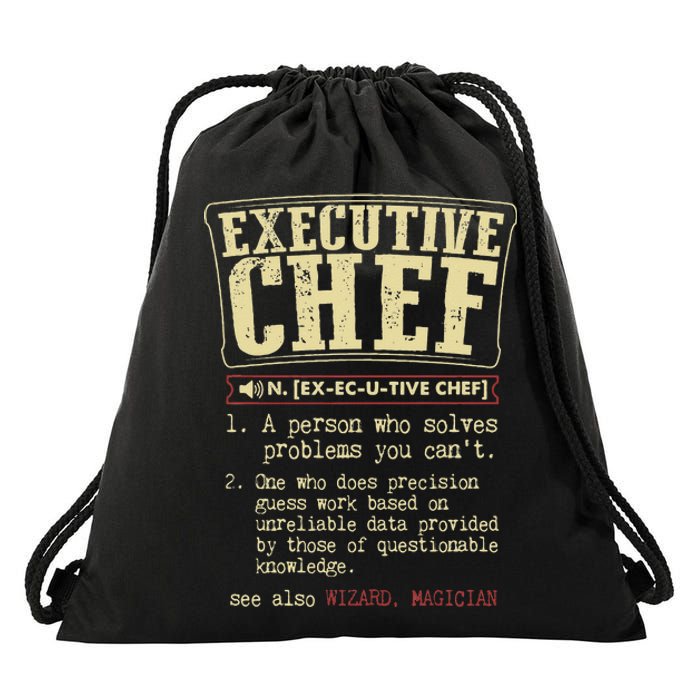 Executive Chef Funny Definition Drawstring Bag