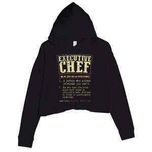 Executive Chef Funny Definition Crop Fleece Hoodie