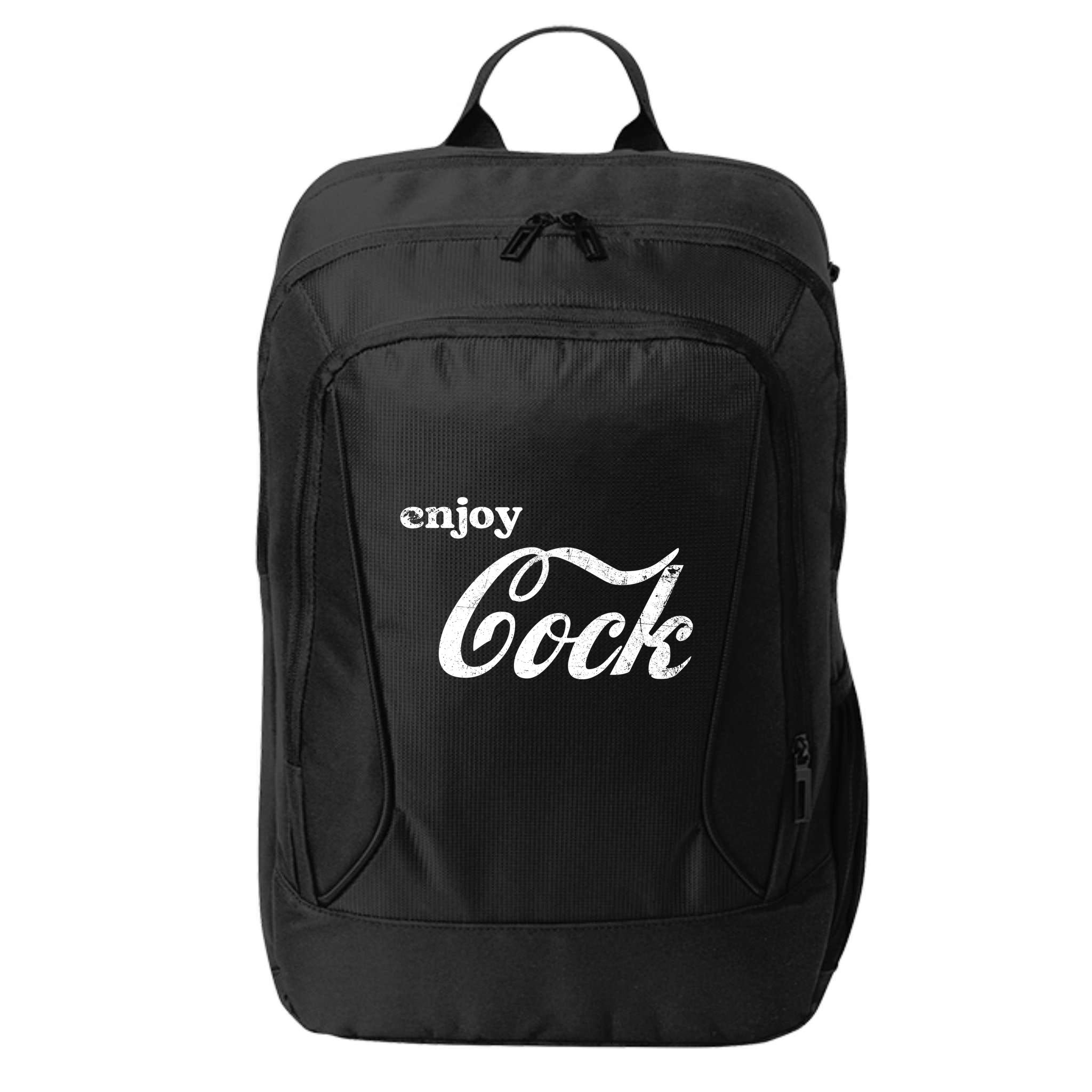 Enjoy Cock Funny Parody Logo Gift City Backpack