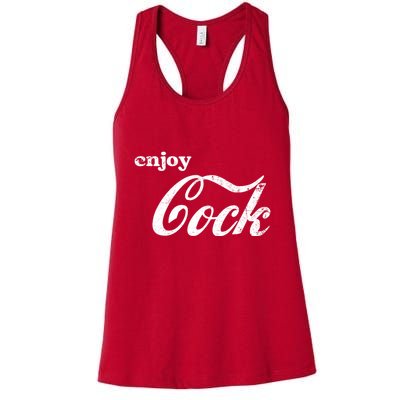 Enjoy Cock Funny Parody Logo Gift Womens Tank Top