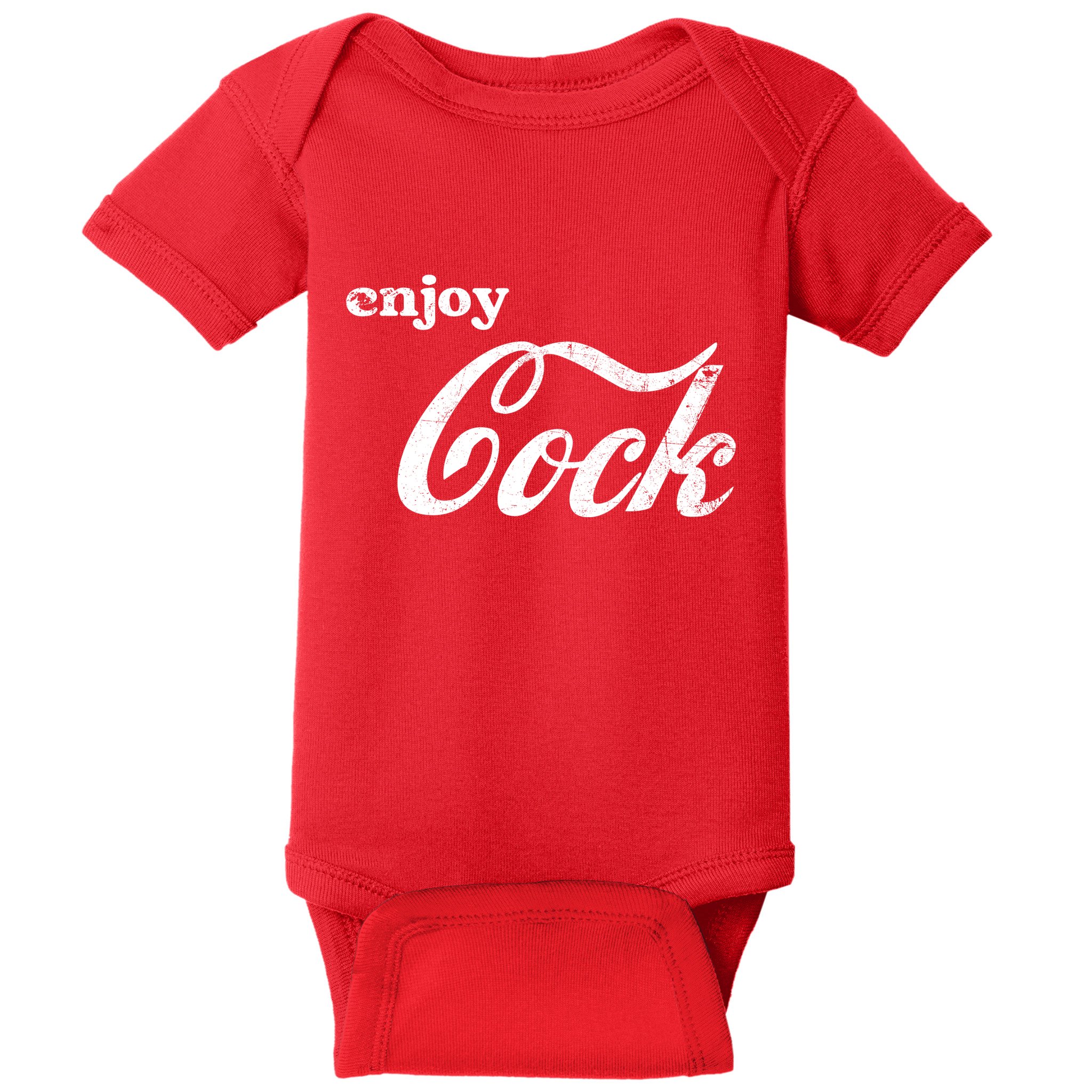 Enjoy Cock Funny Parody Logo Gift Baby Bodysuit