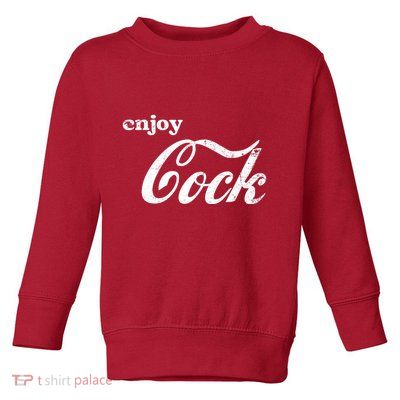 Enjoy Cock Funny Parody Logo Gift Toddler Sweatshirt
