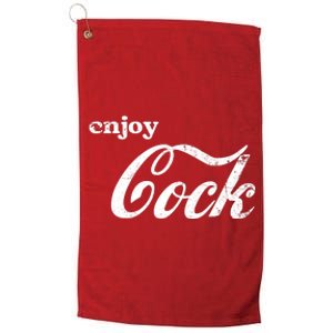 Enjoy Cock Funny Parody Logo Gift Platinum Collection Golf Towel