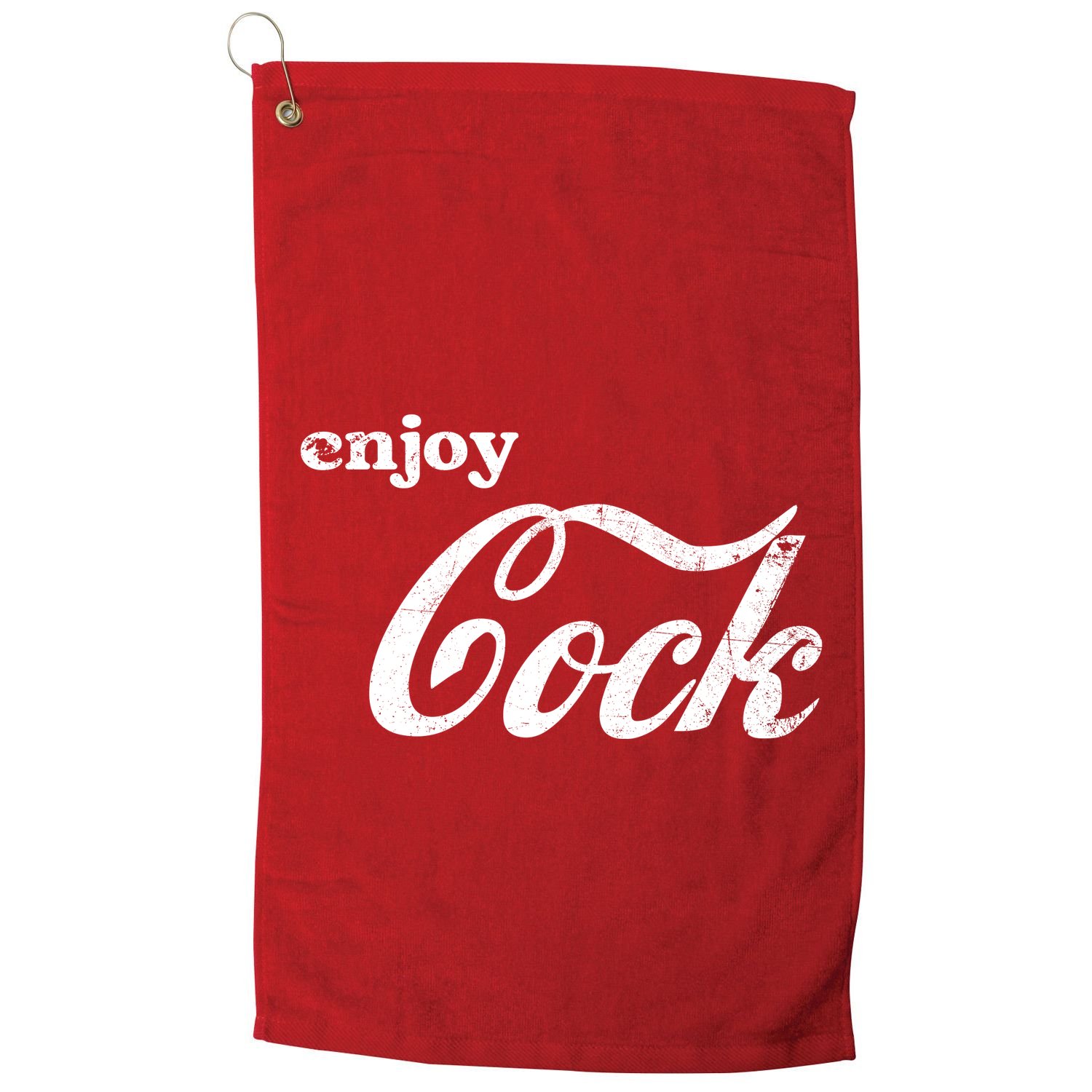 Enjoy Cock Funny Parody Logo Gift Golf Towel