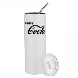 Enjoy Cock Funny Parody Logo Gift Stainless Steel Tumbler