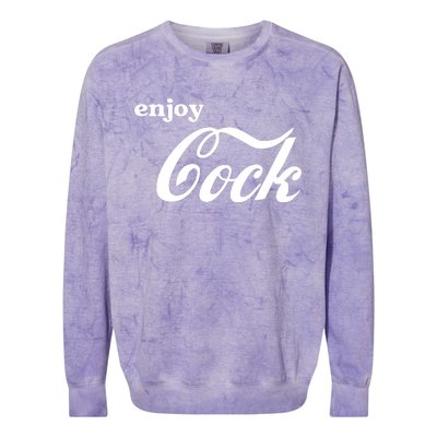 Enjoy Cock Funny Parody Logo Gift Colorblast Crewneck Sweatshirt