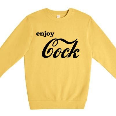 Enjoy Cock Funny Parody Logo Gift Premium Crewneck Sweatshirt