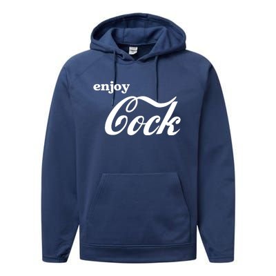 Enjoy Cock Funny Parody Logo Gift Performance Fleece Hoodie