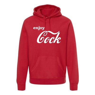 Enjoy Cock Funny Parody Logo Gift Premium Hoodie