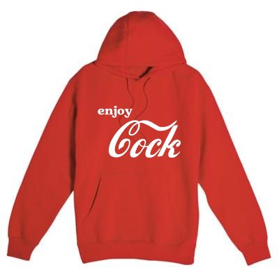 Enjoy Cock Funny Parody Logo Gift Premium Pullover Hoodie