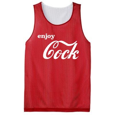 Enjoy Cock Funny Parody Logo Gift Mesh Reversible Basketball Jersey Tank