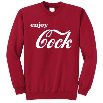 Enjoy Cock Funny Parody Logo Gift Tall Sweatshirt