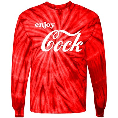 Enjoy Cock Funny Parody Logo Gift Tie-Dye Long Sleeve Shirt