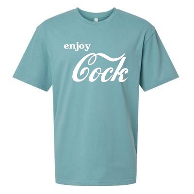 Enjoy Cock Funny Parody Logo Gift Sueded Cloud Jersey T-Shirt