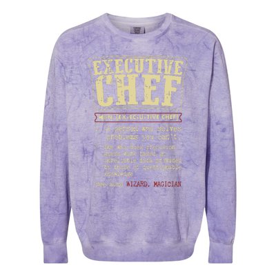 Executive Chef Funny Definition Gift Colorblast Crewneck Sweatshirt