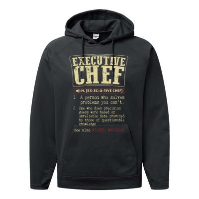 Executive Chef Funny Definition Gift Performance Fleece Hoodie