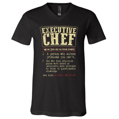 Executive Chef Funny Definition Gift V-Neck T-Shirt