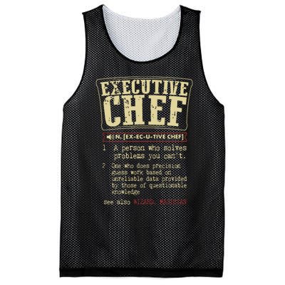 Executive Chef Funny Definition Gift Mesh Reversible Basketball Jersey Tank