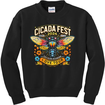 Entomology Cicada Fest 2024 Broods Xix & Xiii Love Kids Sweatshirt