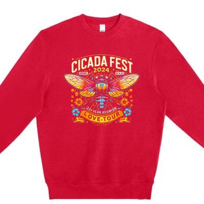 Entomology Cicada Fest 2024 Broods Xix & Xiii Love Premium Crewneck Sweatshirt