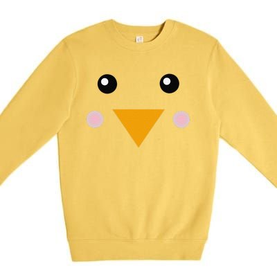 Easter Chick Face Costume For And S Premium Crewneck Sweatshirt