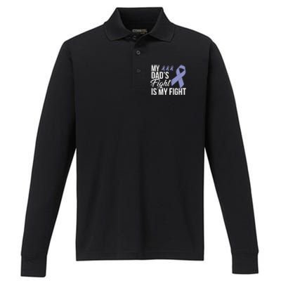 Esophageal Cancer Fight Cancer Ribbon Great Gift Performance Long Sleeve Polo