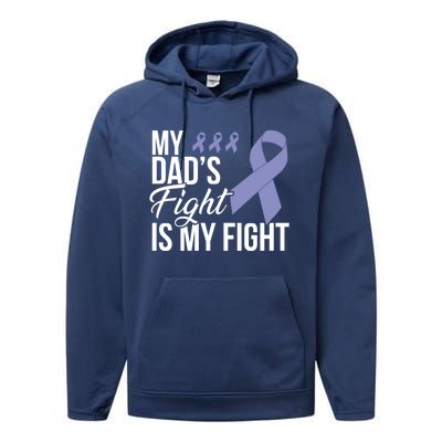 Esophageal Cancer Fight Cancer Ribbon Great Gift Performance Fleece Hoodie