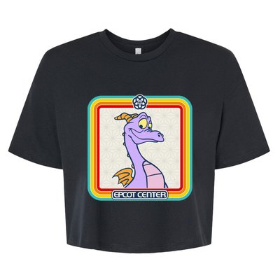 Epcot Center Figment Rainbow Stripe Frame Bella+Canvas Jersey Crop Tee