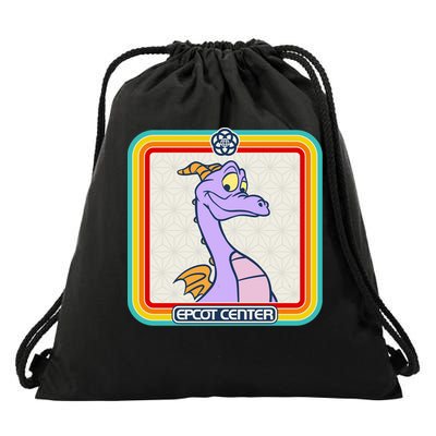 Epcot Center Figment Rainbow Stripe Frame Drawstring Bag