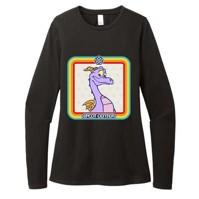 Epcot Center Figment Rainbow Stripe Frame Womens CVC Long Sleeve Shirt