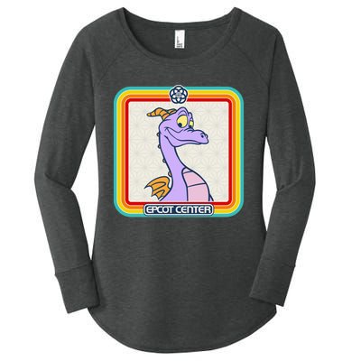 Epcot Center Figment Rainbow Stripe Frame Women's Perfect Tri Tunic Long Sleeve Shirt