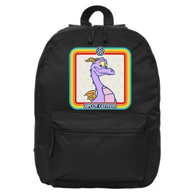 Epcot Center Figment Rainbow Stripe Frame 16 in Basic Backpack