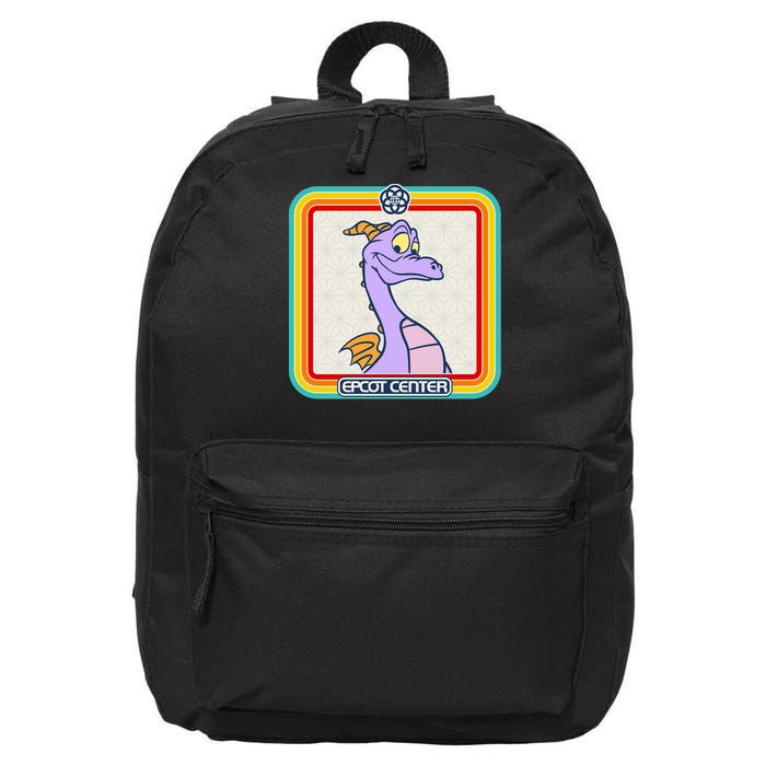Epcot Center Figment Rainbow Stripe Frame 16 in Basic Backpack