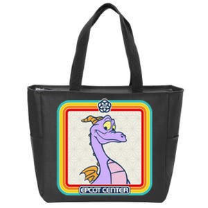 Epcot Center Figment Rainbow Stripe Frame Zip Tote Bag