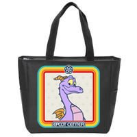 Epcot Center Figment Rainbow Stripe Frame Zip Tote Bag