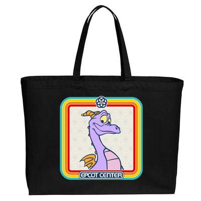 Epcot Center Figment Rainbow Stripe Frame Cotton Canvas Jumbo Tote