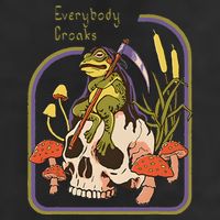 Everybody Croaks Frog Skull Mushroom Everybody croaks 7 Panel Mesh Trucker Snapback Hat