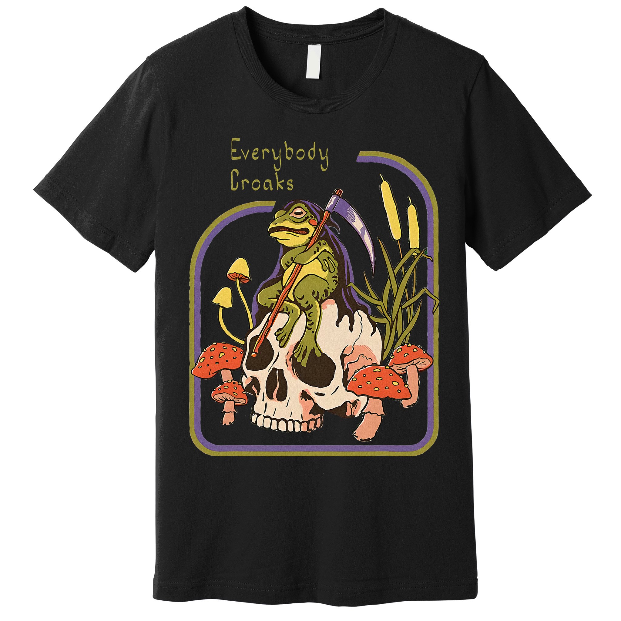 Everybody Croaks Frog Skull Mushroom Everybody croaks Premium T-Shirt
