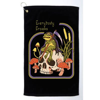 Everybody Croaks Frog Skull Mushroom Everybody croaks Golf Towel