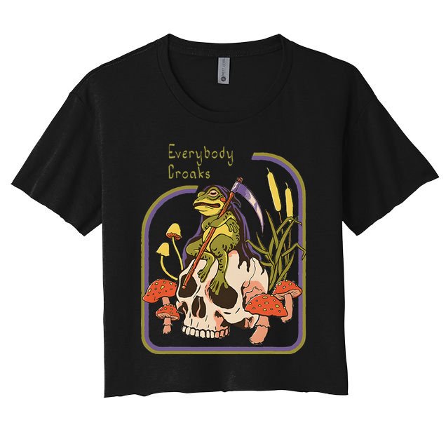 Everybody Croaks Frog Skull Mushroom Everybody croaks Crop Top