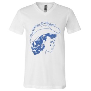 Even Cowgirls Funny Get The Blues Movie Cowgirl Fashion Western V-Neck T-Shirt