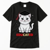Educated Cat Graduation Cap Last Day Of School Tall T-Shirt