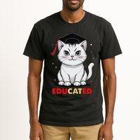 Educated Cat Graduation Cap Last Day Of School Tall T-Shirt