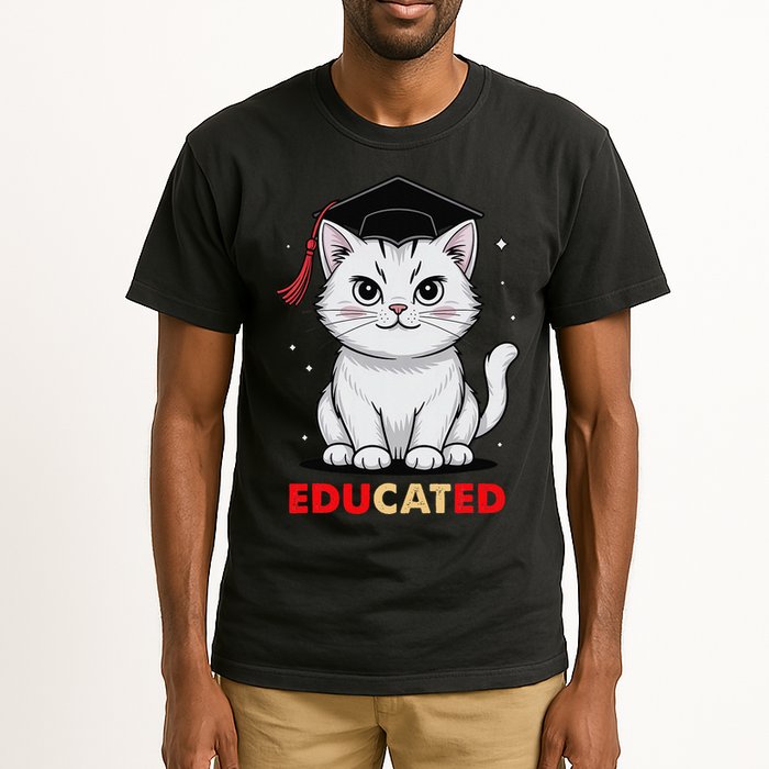 Educated Cat Graduation Cap Last Day Of School Tall T-Shirt