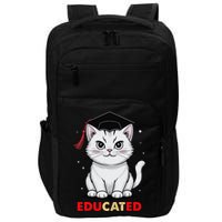 Educated Cat Graduation Cap Last Day Of School Impact Tech Backpack