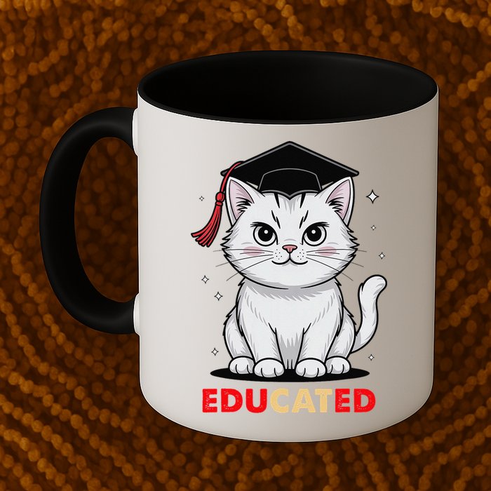 Educated Cat Graduation Cap Last Day Of School Mug