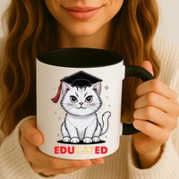 Educated Cat Graduation Cap Last Day Of School Mug